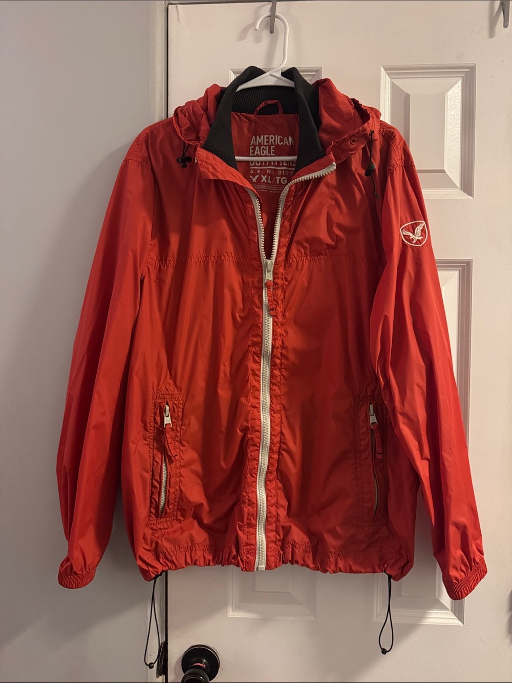 American Eagle Outfitters Bright Red Hooded Jacket